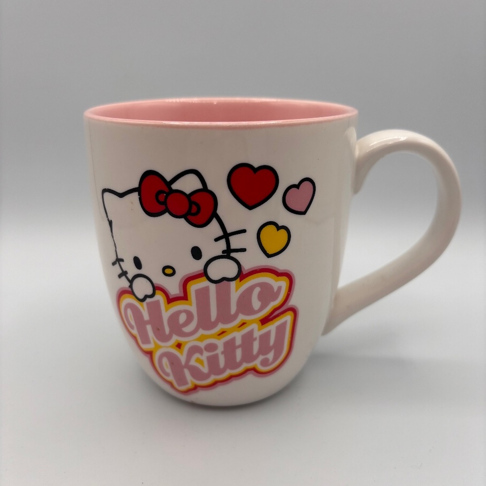 Sanrio Hello Kitty Cartoon Hearts Large Collectible Ceramic Coffee Mug